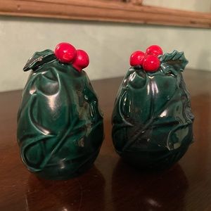 Vintage Lefton Holly & Berries Salt & Pepper Shakers.